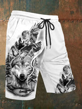 Freizeit shorts mit Wolfs druck für Männer